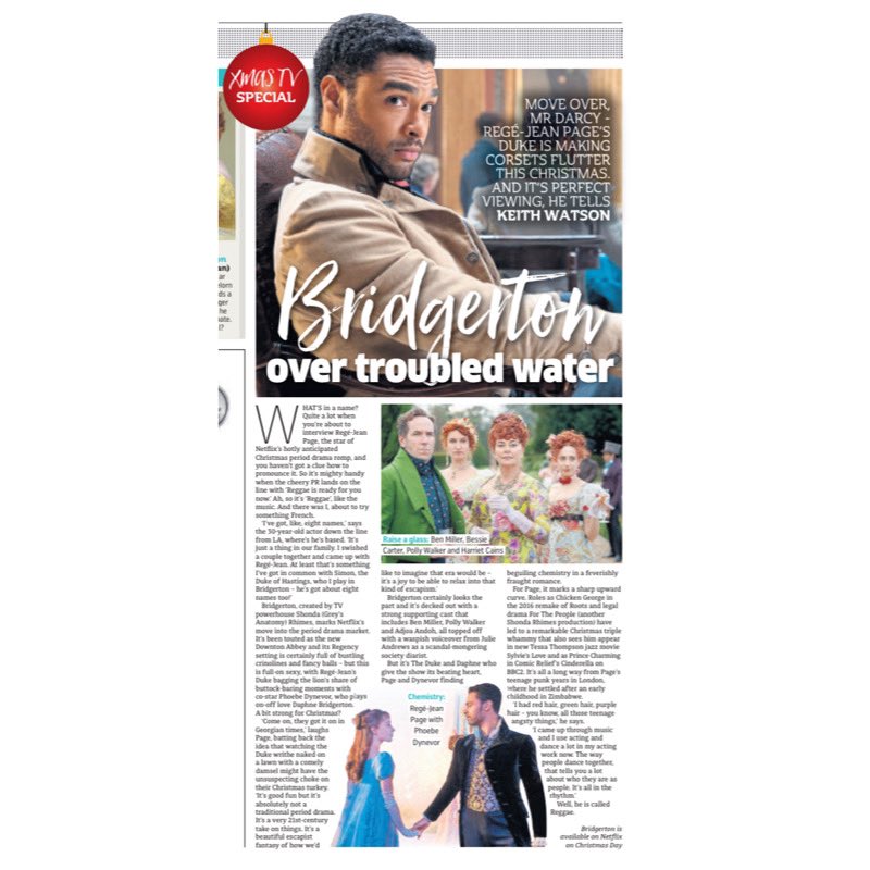 Personalpruk's tweet photo. ***R E G ร***โMove over Mr Darcyโ- @regejean talks @bridgerton in todayโs Metro. You can catch Regรฉ today on @PrimeVideo in #syvlieslove , โa gorgeous, sweep-you-away Hollywood-style romanceโ #regejeanpage #bridgerton #bridgertonnetflix #mysimon #personalpr https://t.co/dtt7yWw2MK