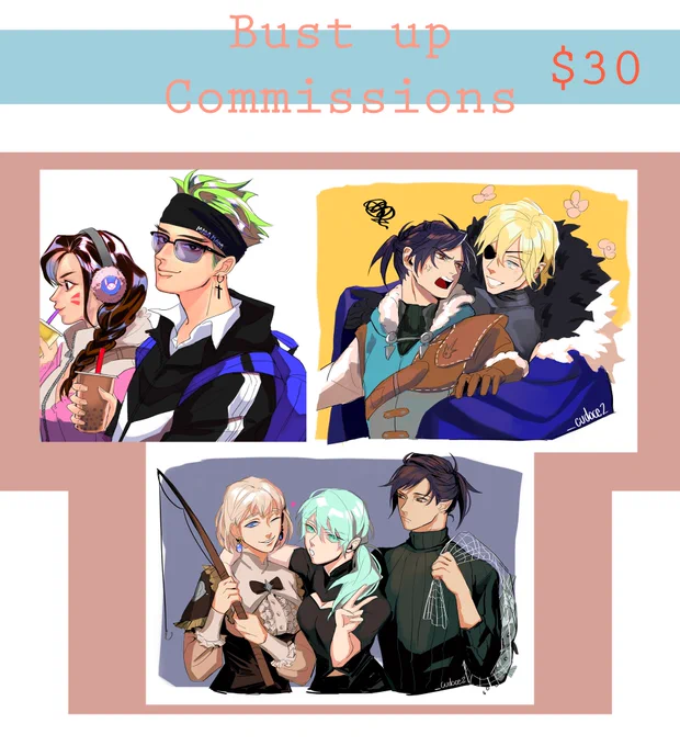 [RTs appreciated!] After stalling for so long I've decided to open comms again so if you're reeeeeeally interested pls dm me! Also be sure to check the prices again cause there's been some huge changes thank you! ❤️ 