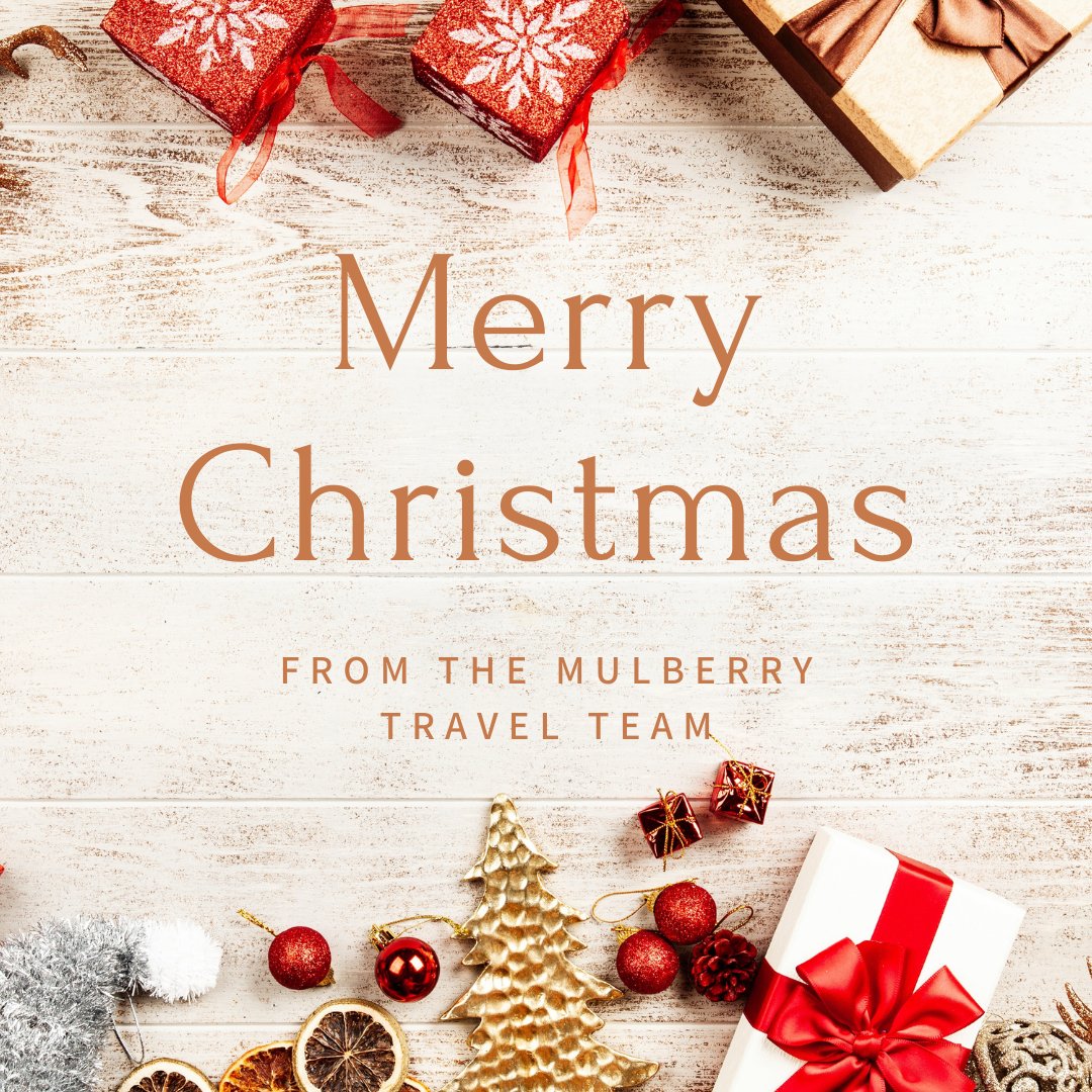 MulberryTravel's tweet photo. On behalf of everybody here at Mulberry Travel, we would like to wish you all a very Merry Christmas!

Our office will close today from 5pm and re open after the bank holiday on 28th of December. https://t.co/HVN5bHD9Eq
