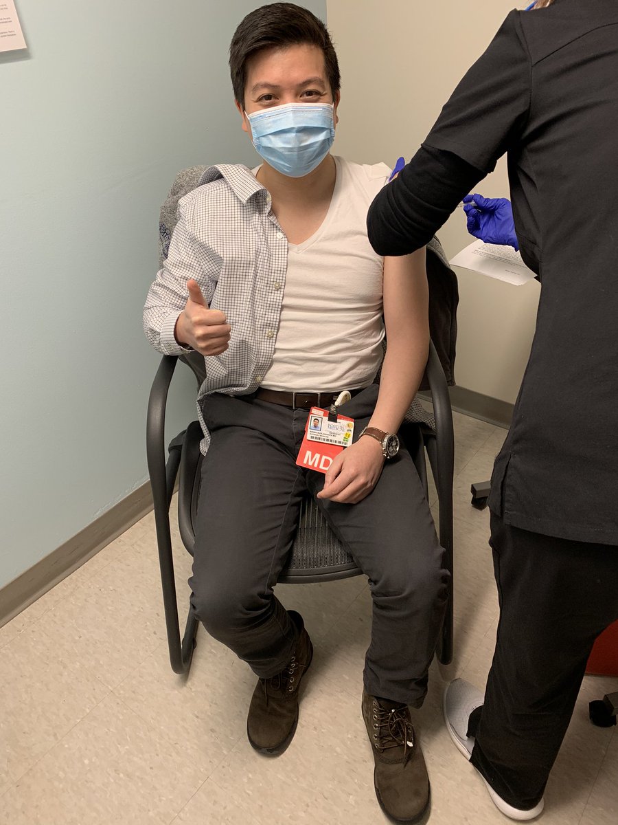 The #CovidVaccine is the first step back to normalcy at just the cost of a sore arm. Until we fully beat this, keep the masks and soc distancing. I'm doing this for my patients, colleagues, family, and friends. <a href="/BMC_IBD/">Boston Medical Center Crohn's & Colitis Program</a> <a href="/BMCimRES/">BU/BMC IM Residency</a> <a href="/The_BMC/">Boston Medical Center</a> <a href="/AmCollegeGastro/">ACG</a> <a href="/AmerGastroAssn/">American Gastroenterological Association (AGA)</a>