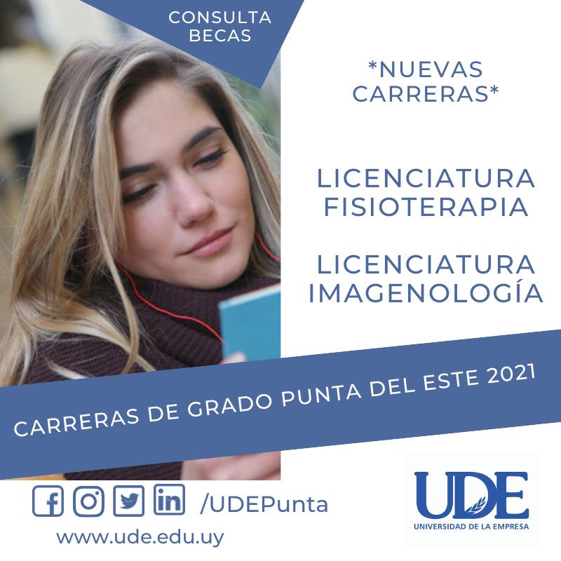 UDEPunta's tweet photo. En 2021 UDE Punta del Este presenta dos Carreras de Grado  exclusivas en el departamento de #Maldonado: Licenciatura Fisioterapia y Licenciatura Imagenología. #PuntaDelEste #ZonaEste #EstudiarEnPunta #VivirEnPunta #UDEPunta #UniversidadDeLaEmpresa #UDE #PuntaCiudadUniversitaria https://t.co/jZHQ5GXYOL
