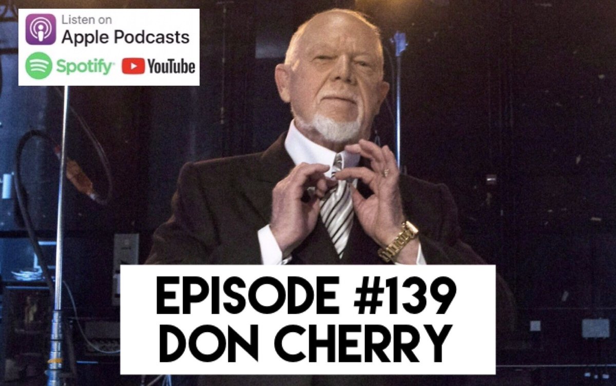 Episode #139 - <a href="/CoachsCornerDC/">Don Cherry</a> 

Christmas came a little early this year 😃

From being jobless/broke to 3 years later coaching the <a href="/NHLBruins/">Boston Bruins</a> &amp; Bobby Orr

Working alongside @RonMacLeanHTH for 33 years and coaching the Saskatoon Blues? <a href="/StLouisBlues/">St. Louis Blues</a> 

Retweet if Cherry’s the best