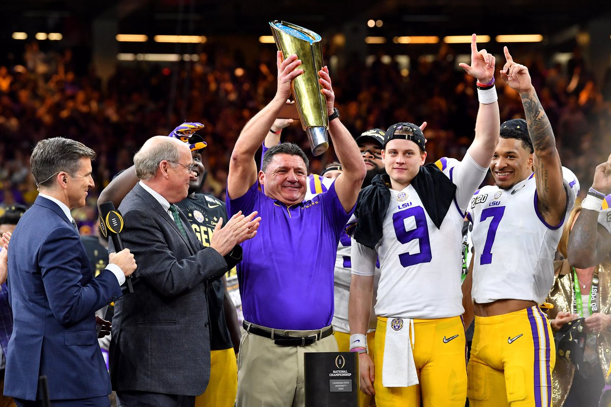 𝗝𝗔𝗡. 𝟭𝟯 — Joe Burrow and LSU capped off a magical season with a 42-25 win over Clemson in the CFP National Championship.