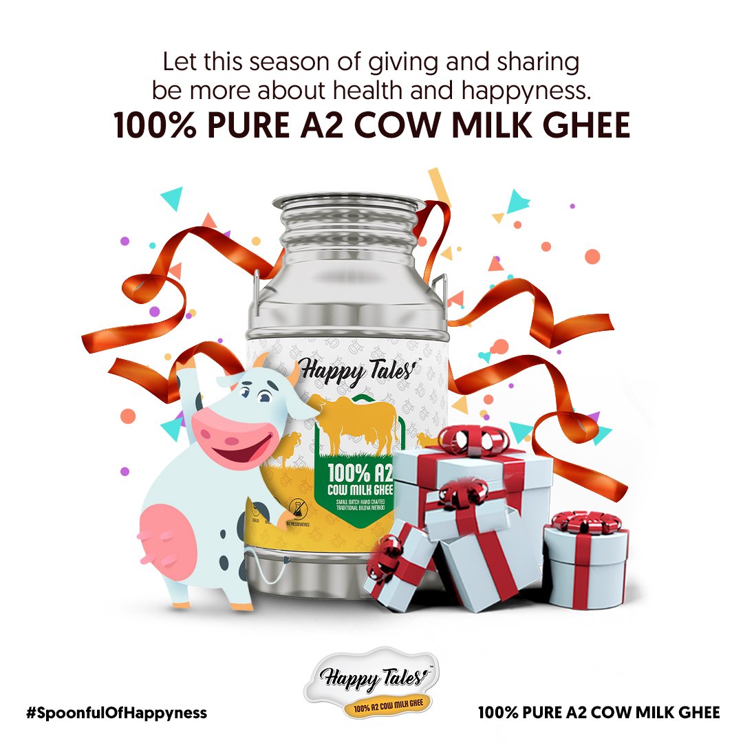 HappyTalesFarm's tweet photo. This festive season, celebrate the joy of health &amp; happyness. And what better way to celebrate than with our 100% pure A2 cow milk ghee? 

Ping us: +91 9319617059

Click here to Order Now- https://t.co/JSrNSZr0bU

#SpoonfulofHappyness https://t.co/vZBhEMPEjw
