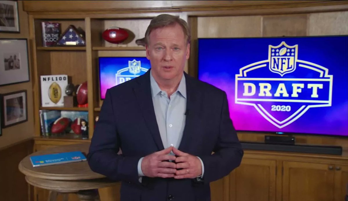 𝗔𝗣𝗥𝗜𝗟 𝟮𝟯 — The 2020 NFL draft was set to be held in Las Vegas and poised to be the biggest spectacle yet. Instead, it was held virtually, with commissioner Roger Goodell announcing picks from his basement.