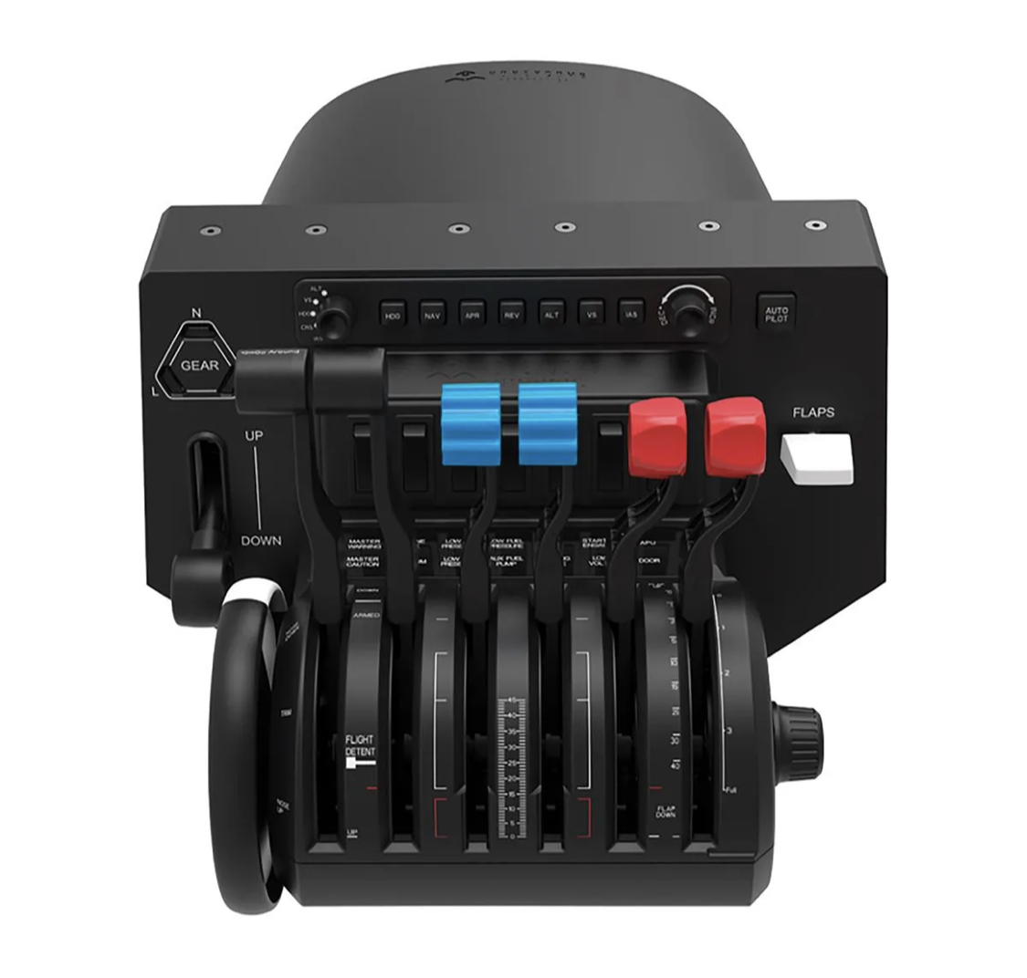 Sportys's tweet image. Now accepting pre-orders for the incredible Honeycomb Bravo throttle quadrant: sportys.com/honeycomb-brav…