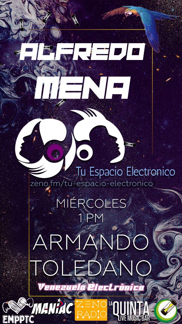 fusiblelive's tweet photo. Hoy elevaremos la #Frecuencia de tus sentidos con #MusicaparaelAlma💙 y con un invitado de Lujo el DJ Y Productor Venezolano @alfredomenaccs con su nuevo Track incluido en el nuevo Compilado de @venezuelaelectronica llamado "Amapolas" con  @yosoytole por @tuespacioelectronico
• https://t.co/fI8eMHxb48