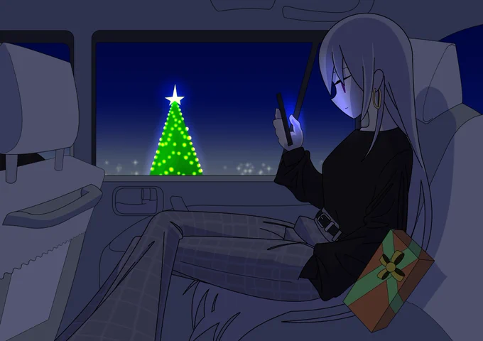 【クリスマスイラスト】
2枚。メリークリスマスです。
#でろあーと 
#ミトとカエデ 
