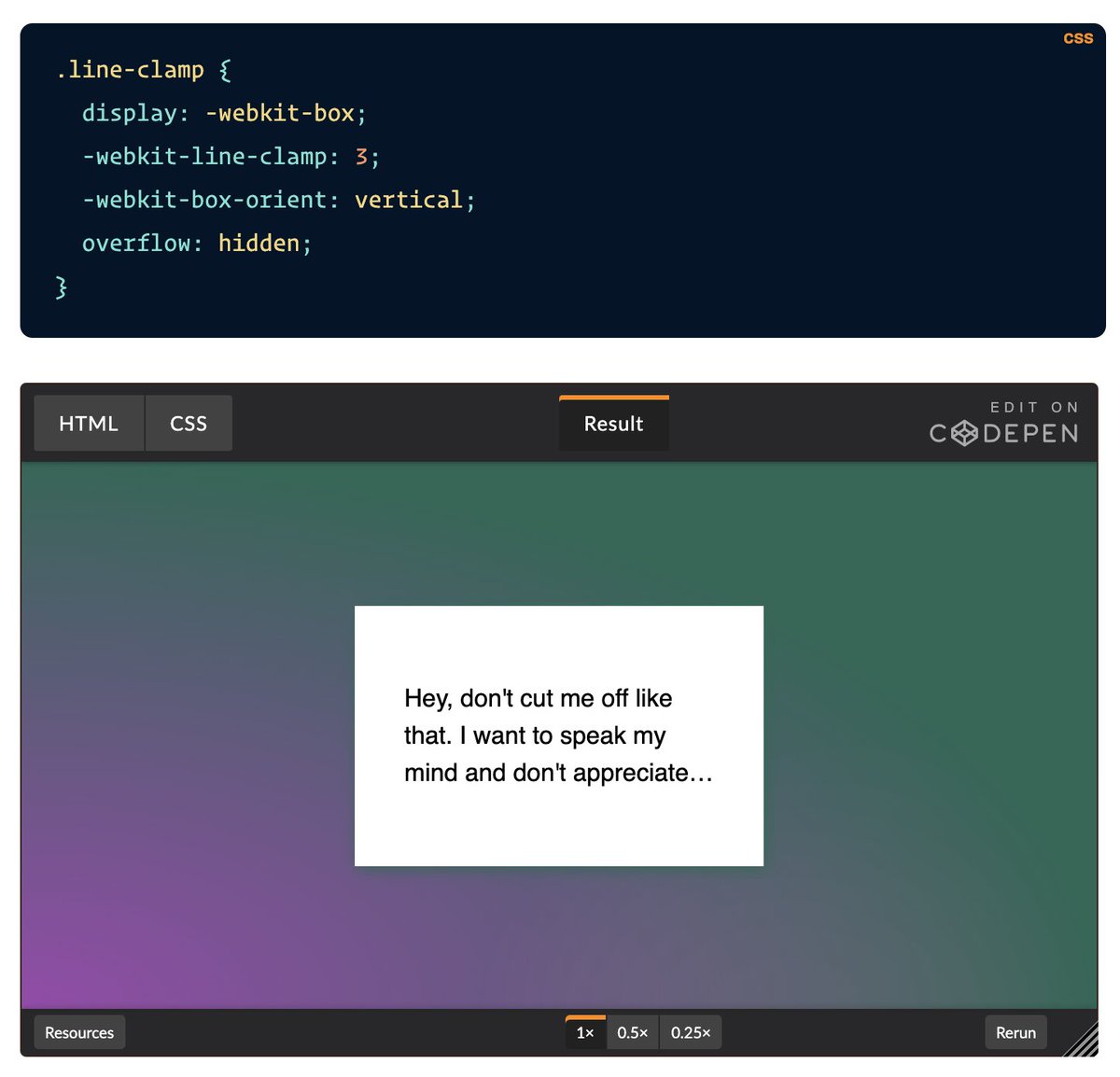 Chris Coyier on Twitter: "Truncation is not good content strategy, but if you have to do it, you can even do multi-line truncation these days with weirdly good browser support (must use Chris Coyier on Twitter: "Truncation is not good content strategy, but if you have to do it, you can even do multi-line truncation these days with weirdly good browser support (must use