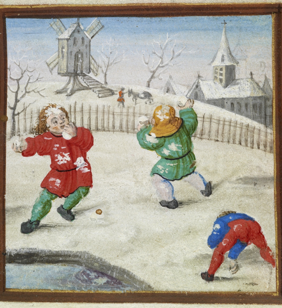 Snowball fight, anyone? Through color, the artist behind this work has beautifully captured the chill of a winter day and the excitement of a snowball fight ❄️⁠
⁠
🎨: Master of Charles V, Leaf from Book of Hours: Snowball Fight, ca. 1520-1530. Bequest of Henry Walters, 1931.⁠