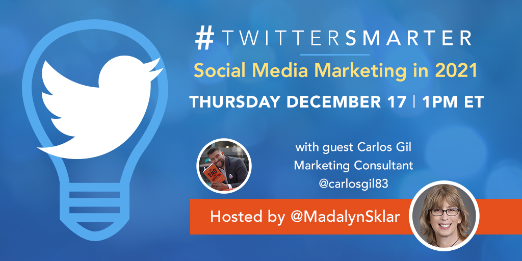 Social Media Marketing in 2021 bit.ly/34zhJ9A <a href="/MadalynSklar/">Madalyn Sklar</a> #TwitterSmarter