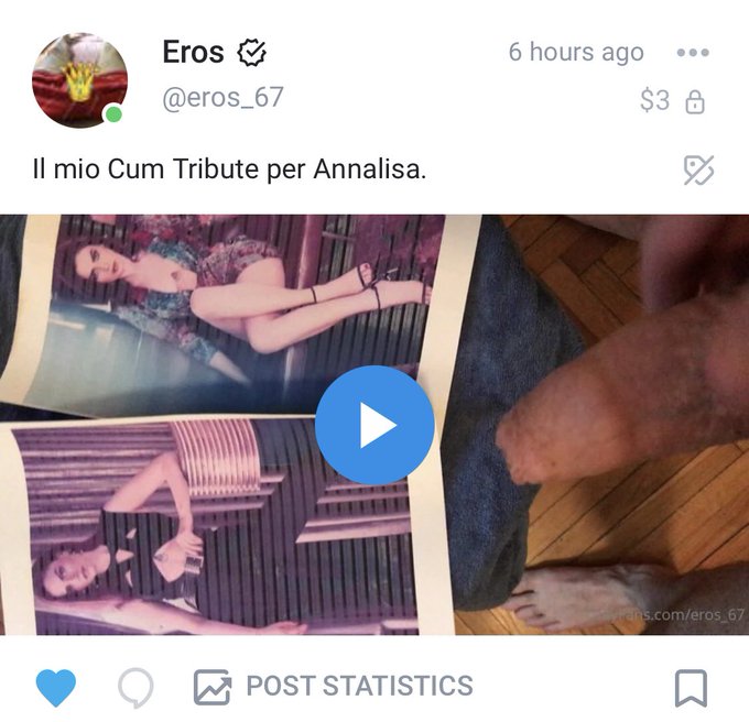 1 pic. Vieni a vedere il mio #CumTribute in onore di #Annalisa!
E scopri gli altri 12 già realizzati