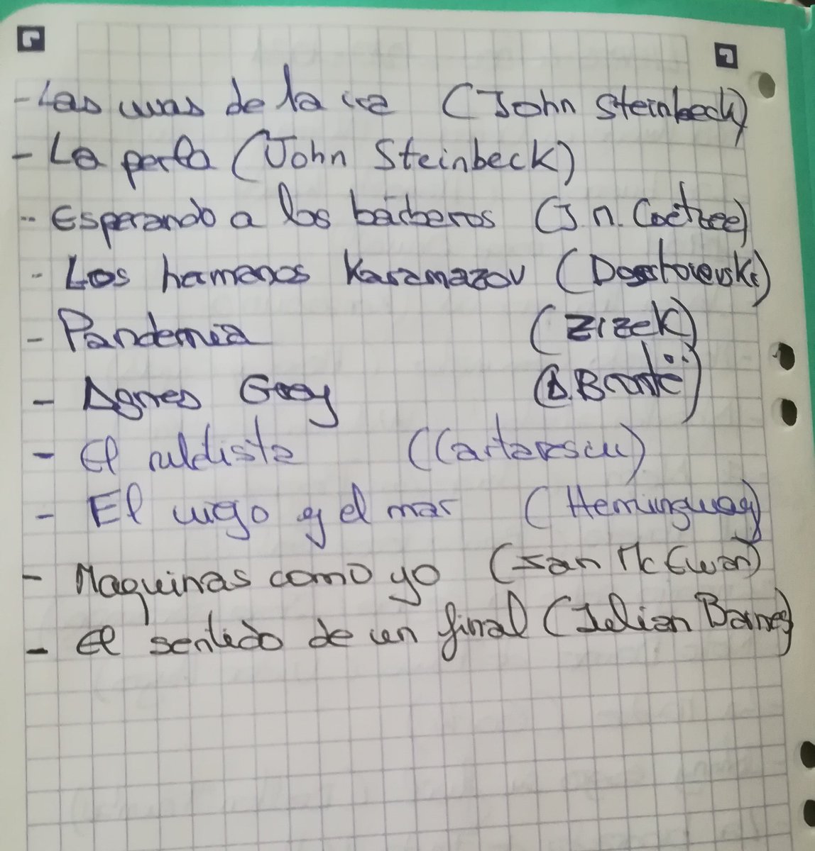EvaMartinHeras's tweet photo. Tengo la manía de ir apuntándose todos los libros que voy leyendo, y así creo que quedará mi lista de LIBROS LEÍDOS en el 2020 📖 (del 1/01 al 31/12). ¿Alguien más tiene o podría hacer su lista 2020??
Deseando 👀 vuestras listas📖❤️ https://t.co/rSJgyzq8V9