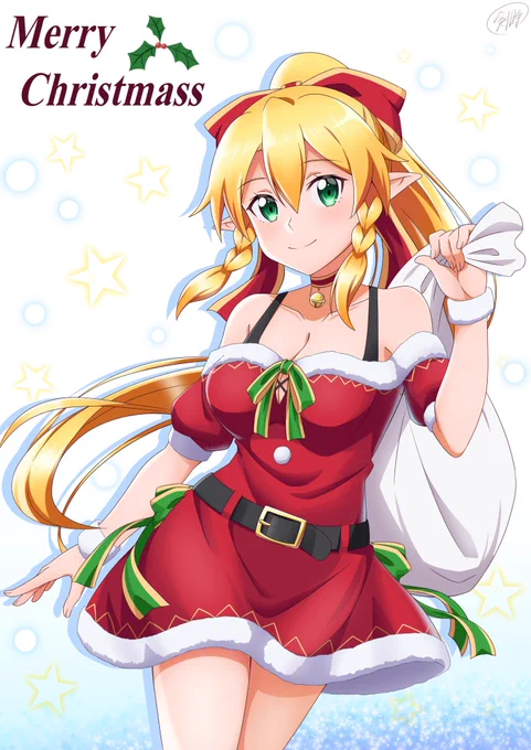 今年もサンタコスリーファちゃんからメリークリスマスー!??
ケーキとチキンを食おう!ヽ('▽`)/??
#SAO 