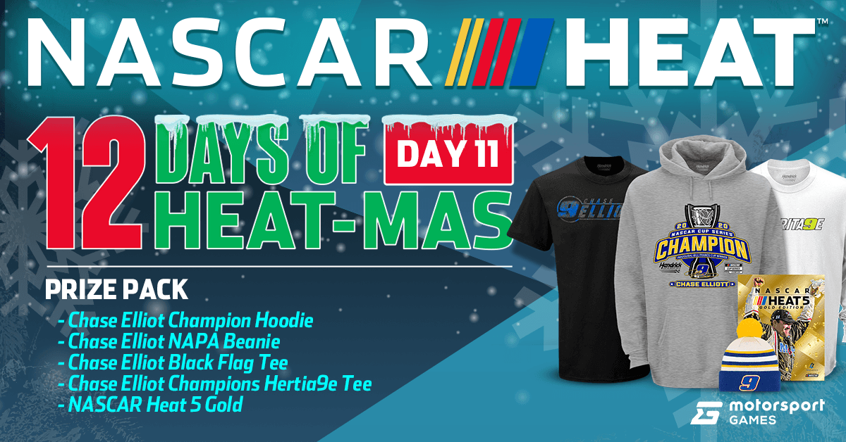 NASCARHeat's tweet photo. 🎄Penultimate day of #HEATmas is here!🎄

And today it's all about the 2020 @NASCAR Champion and hero of the #NASCARHeat5 cover @chaseelliott!

 👇Here's the link you need to enter! 👇

https://t.co/olSGE1OTvF https://t.co/ord6MX9sFv