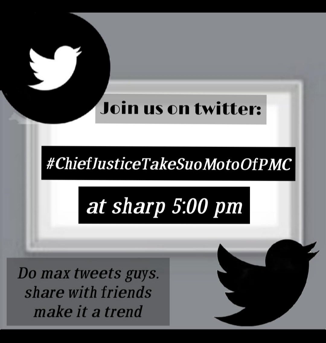 JunejoSd's tweet photo. #ChiefJusticeTakeSuoMotoofPMC
Share &amp; Tweet https://t.co/9DzwtD3CHf
