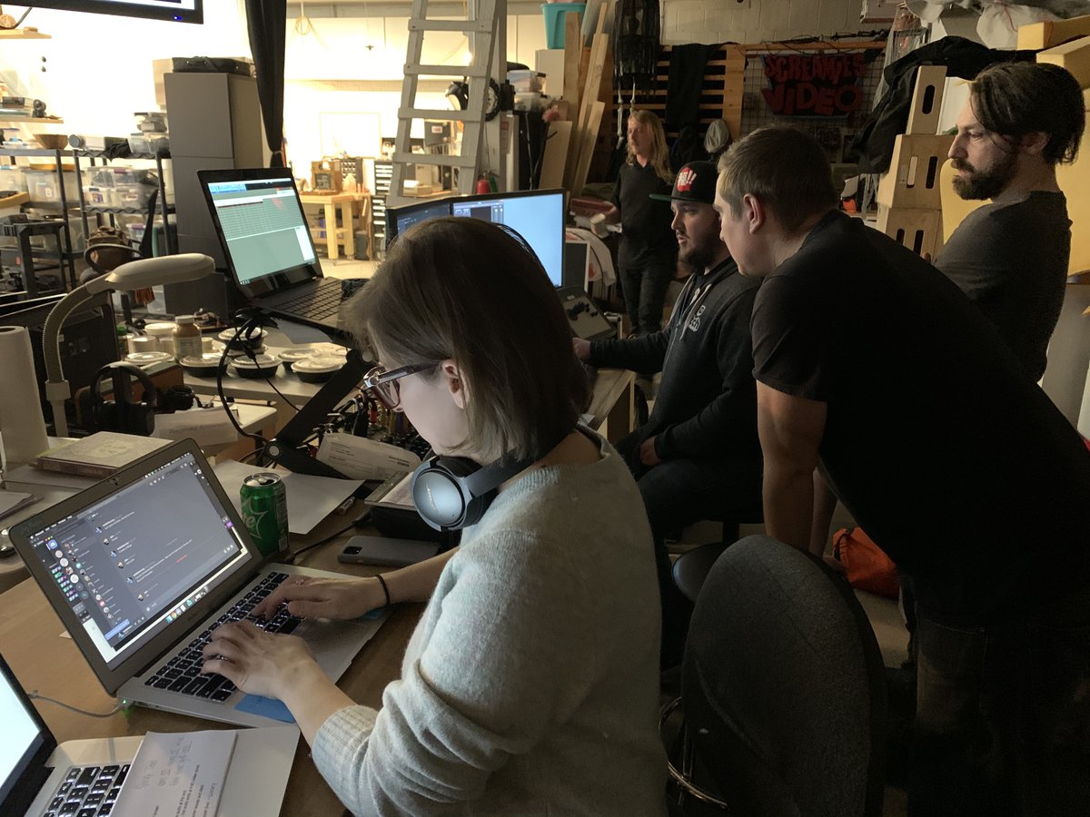 projectadven's tweet photo. Where would we be without our small yet mighty crew? @CliffyVG, @honestbleeps, and Bill did everything from carrying a head mic through the woods and managing streams to completely rearranging/re-wiring the studio (twice). https://t.co/buVIBCUmp6