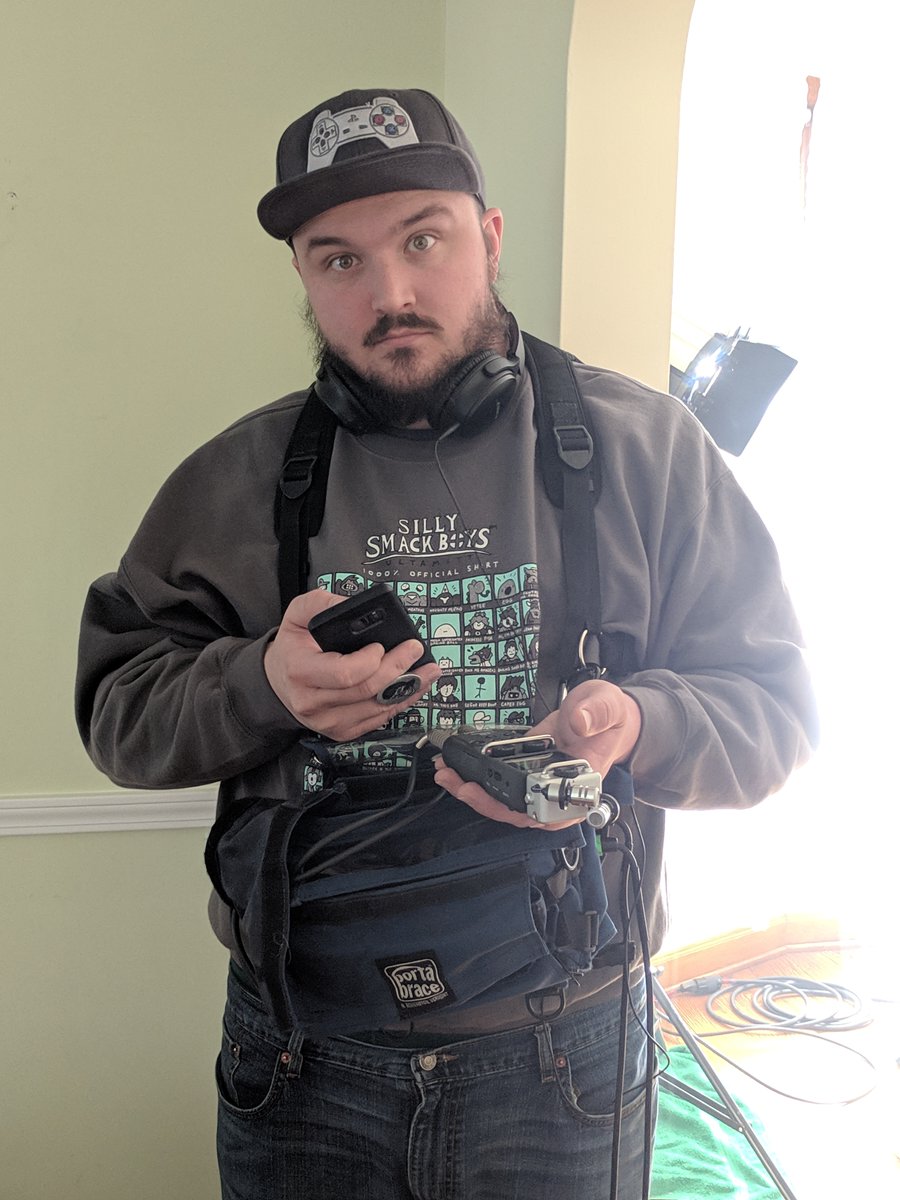 projectadven's tweet photo. Where would we be without our small yet mighty crew? @CliffyVG, @honestbleeps, and Bill did everything from carrying a head mic through the woods and managing streams to completely rearranging/re-wiring the studio (twice). https://t.co/buVIBCUmp6