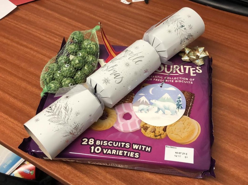 MatthewQueen20's tweet photo. Our usual Christmas meal couldn't take place this year at Rivington House for obvious reasons, so we've opted for biscuits and chocolate sprouts instead 🎁🍪 #MerryChristmas @PfPLivingPlus https://t.co/EikhPFYfpU