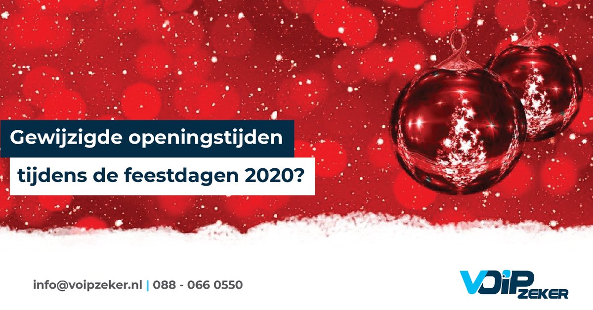 Het einde van het jaar is weer in zicht. Dat betekent dat veel #bedrijven gesloten zijn tijdens de #feestdagen.

Heb jij ook aangepaste openingstijden? Controleer dan op tijd op jouw belplan goed staat met een melding.

Lees hier hoe:
bit.ly/2KztohP

#kerst #Management