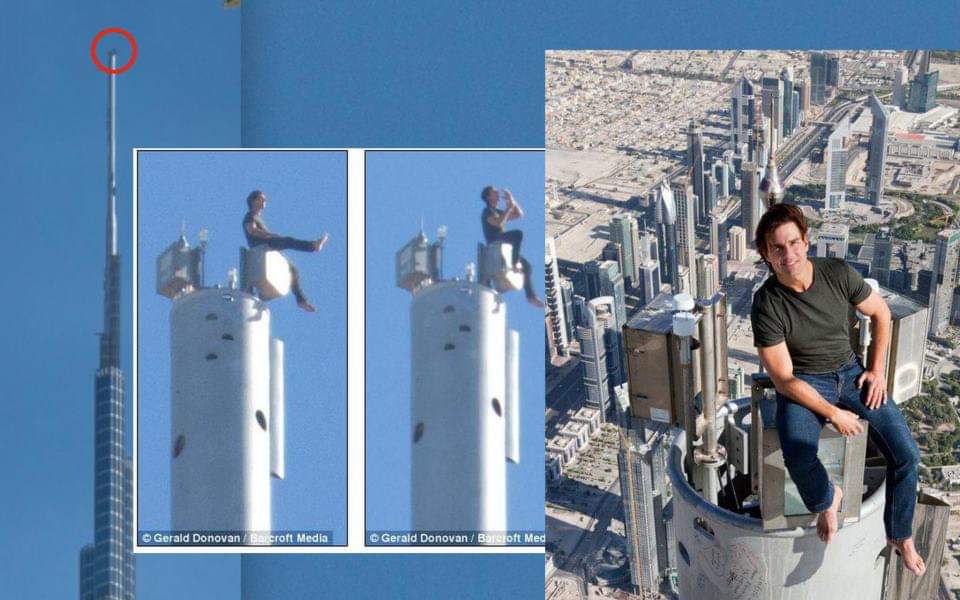 Burj Khalifa Tom Cruise Sitting Top