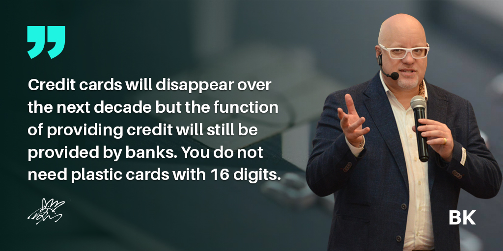 BrettKing's tweet photo. Plastic-free credit is something we can look forward to soon. The utility of the credit card will still exist, but it will be delivered digitally and in real-time. https://t.co/WDDLqcEJee #finserv #banking #digitalbanking #fintech https://t.co/Zwqzu8qZoA