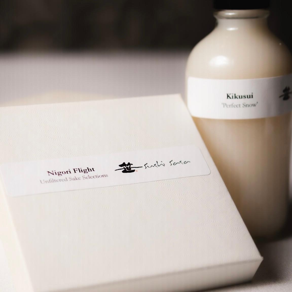 Soft, creamy, smooth, and cloudy white.

Our Nigori (unfiltered) Sake Flight $20 includes:

Kikusui ‘Perfect Snow’
Kikumasamune ‘White Silk’
Momokawa 'Pearl'

Find out what your palate really desires, or gift one today,

Sushi Sasa: sushi-sasa.hrpos.heartland.us/menu