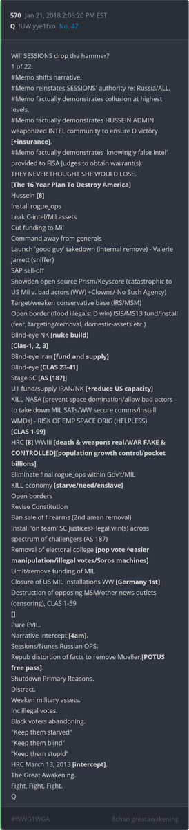 FOLLOW THE MOOLAHFOCUS on loudest voices in WASHMore wealth/control buys countries and its peopleThose who challenge have an agenda or are simply still asleepWho has the ultimate power to designate classification? 570Will SESSIONS drop the hammer? https://twitter.com/TexN9ne/status/1339717437198127105?s=20  https://twitter.com/Prism_WG_Light/status/1341548198788288512
