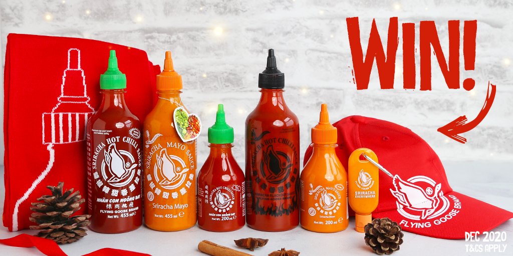 Sriracha_FG's tweet photo. FOLLOW + RT for your chance to #WIN this bundle of Flying Goose Sriracha and must-have merch 🙌

#Competition #Giveaway #WinitWednesday https://t.co/gu1KjRyFec