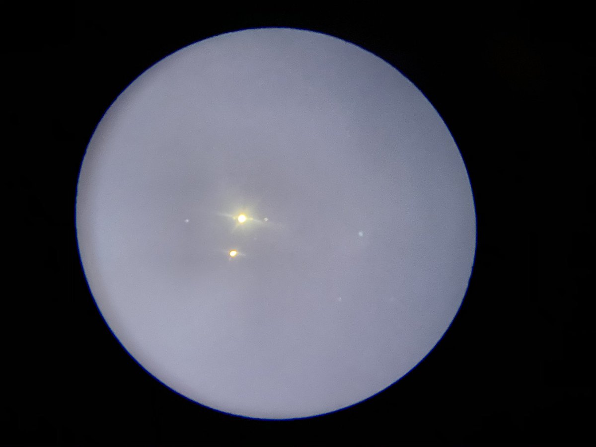mattymath83's tweet photo. Figure I’ll put a few of my #conjunction shots out there for prosperity.  Took these from #Omaha, NE.  We had beautifully clear skies.  iPhone 11, Meade 4” reflector, and shaky hands. https://t.co/fvRnb37bpx