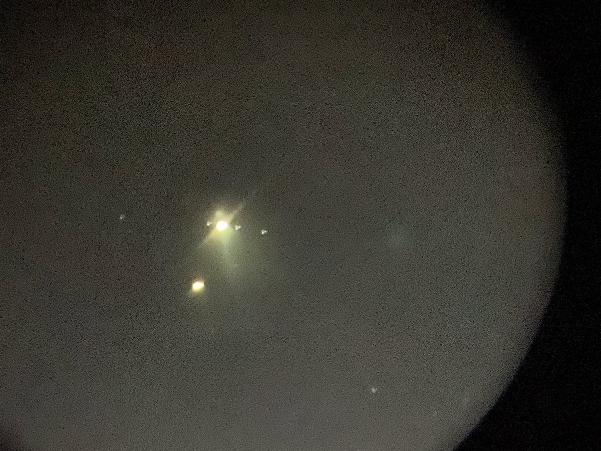 mattymath83's tweet photo. Figure I’ll put a few of my #conjunction shots out there for prosperity.  Took these from #Omaha, NE.  We had beautifully clear skies.  iPhone 11, Meade 4” reflector, and shaky hands. https://t.co/fvRnb37bpx