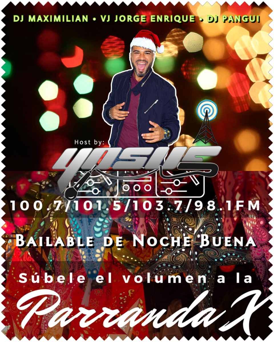 YosueBerriosPR's tweet image. Jueves 24 Dic. Noche Buena ✨ Conéctate al bailable “LA PARRANDA X” 🎅🏻 7PM-6AM💥 11hrs de mucha música bailable 💃🏻🕺🏻

El pompeo’ de este servidor 🗣 animándote y vacilando TODA LA NOCHE para recibir la NAVIDAD 🎄con mucha energía 💪🏼🔥 en @laxpr #RadioVisual