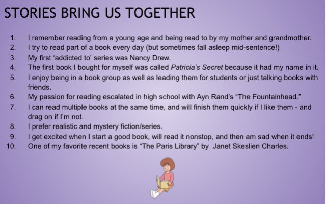 What kind of reader are you? What are some books that have shaped you? Ms Matthews, Mrs. Boissy, and Mrs. Divver all have different styles.

This winter break, we encourage you to think about your own style and kick back with a book that suits you!