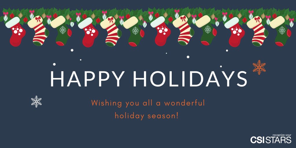 Wishing you all a Happy Holidays from the team at CSI STARS!