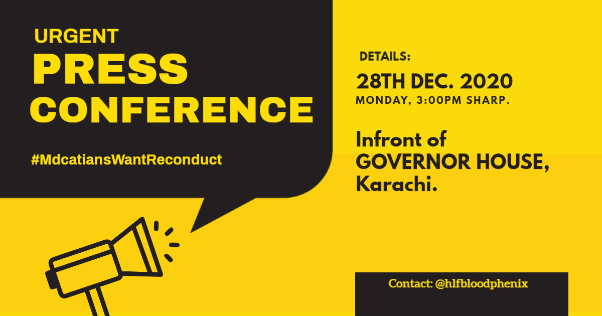 hlfbloodphenix's tweet photo. ANNOUNCEMENT: 
Urgent Press Conference on Monday' 28th December, 2020 at 3:00PM Sharp, In front of Governor House, Karachi.
Will be attended by: MPA JI @ibn_e_sayed &amp; @NaeemRehmanEngr 
MDCAT Aspirants be there in Masses. All Big Broadcasters are coming. https://t.co/L4rpCPtln1