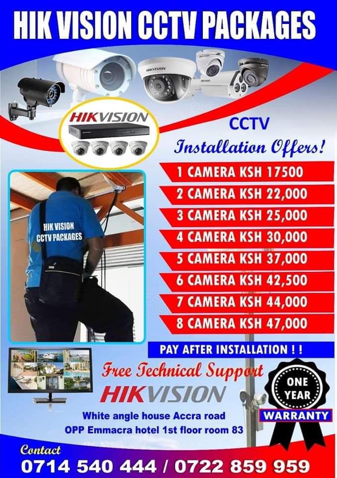 Chinandogo1's tweet photo. HIK VISION CCTV INSTALLATION PACKAGE
✓ DVR 4-8 channels
✓ HD cameras 
✓ Power supply
✓ Hard disc 500GB -1TB
✓19" Dell/HP screen
✓ Power supply
✓ Labour.

0714540444 

Pay after installation

Flaqo Sauti Sol
#YearEndPoll 
#Sautisol Eric Omondi Chimamo Otis
#Wifematerial https://t.co/eDFPTtS0bx