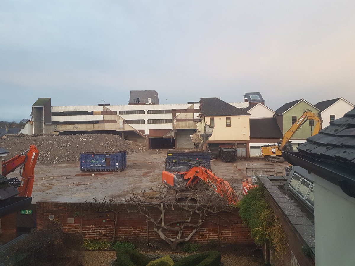 HertfordMuseum's tweet photo. Last #demolitionwatch before Christmas and a beautiful rainbow over Bircherley Green! Hopefully a sign of good things to come! https://t.co/V8P80fXkId