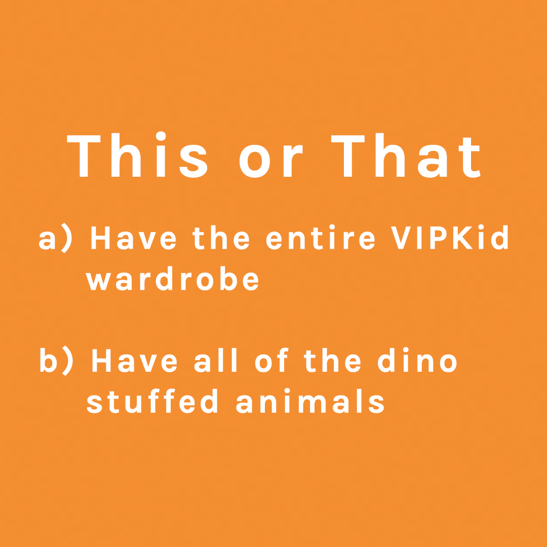 TheVIPKIDLife's tweet photo. As tempting as it is to say both... you can only pick between A or B π Let us know in the comments and tag a friend who you KNOW can't choose between the two!
#thevipkidlife https://t.co/FPexlBbwSL