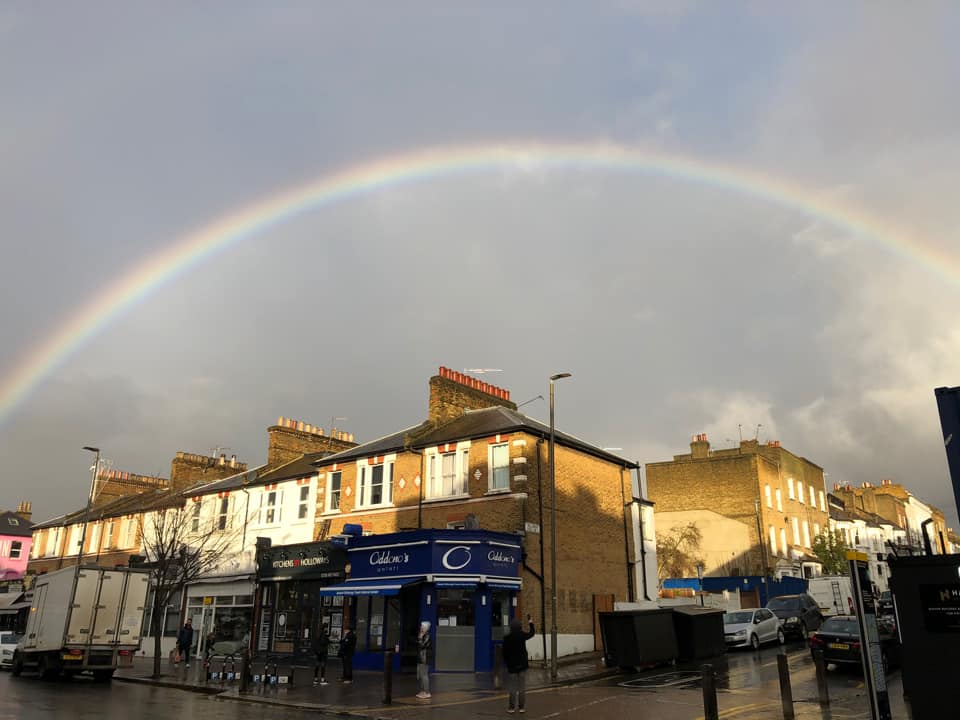 oddonos's tweet image. When you have a rainbow over your head, you know you will be fine. #Battersea #Northcoteroad #rainbow. Thank you Ilaria Gregotti for the picture!
