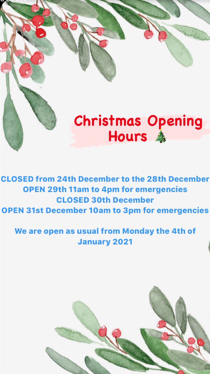 Christmas opening hours! 🎄🎅🏼✨
Wishing all our wonderful patients a very Merry Christmas and a Happy New Year 🍾🥂✨