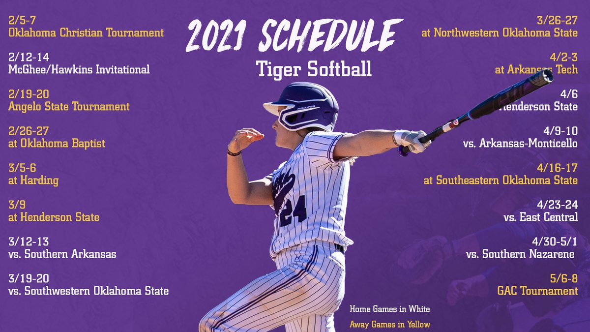 The schedule is set for Ouachita softball! The Tigers hit the diamond February 5!

Full schedule: obutigers.com/sports/softbal…