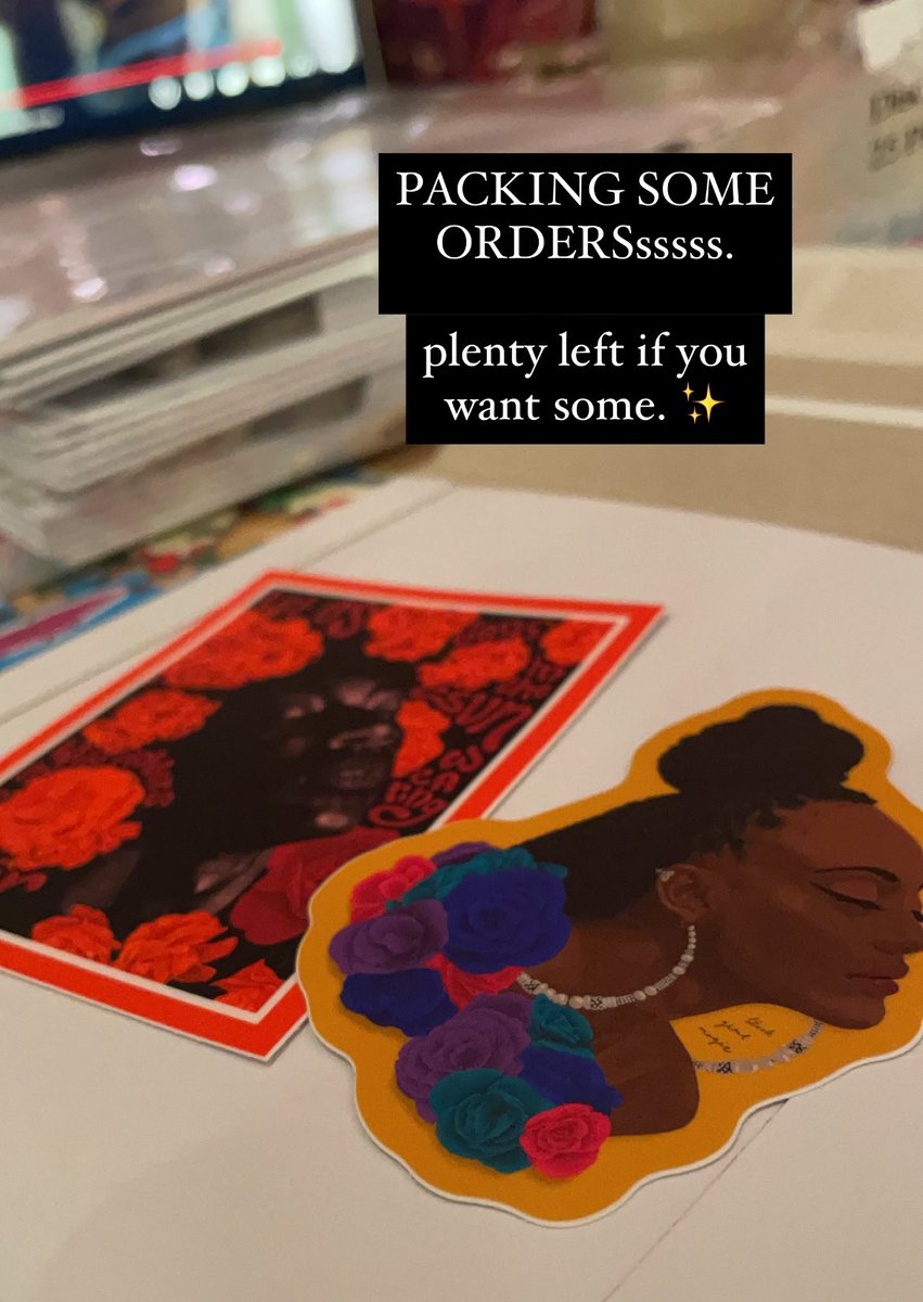 jnelleiz's tweet photo. Excuse me while I market. 

#BlackGirlMagic #supportblackart #supportblackartists #etsyshop #Stickers #art #decals #cutestickers #etsystickershop #stickerpack #design #etsystickers #stickercustom #digitalart #artist #shopsmall #stickerlabel #laptopstickers  #stickergame https://t.co/OvPe6wTHOS