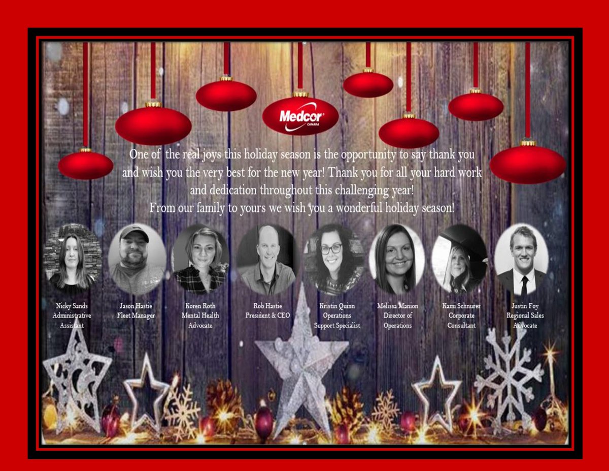 MedcorCanada's tweet photo. Happy Holidays from the team here at Medcor Canada! Wishing everyone a safe and enjoyable holiday season. https://t.co/GbqfOJMgB5
