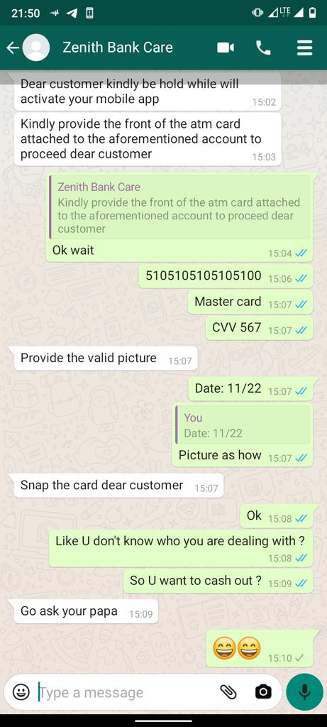 server_boy09's tweet image. Please my people be wise scammers are here impersonating Zenith bank @ZenithBank ...if I nor gallant now na so d fool for take wipe my change 🤣