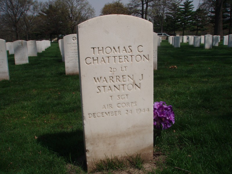 He is buried with the co-pilot in Rock Island National Cemetery, Illinois.