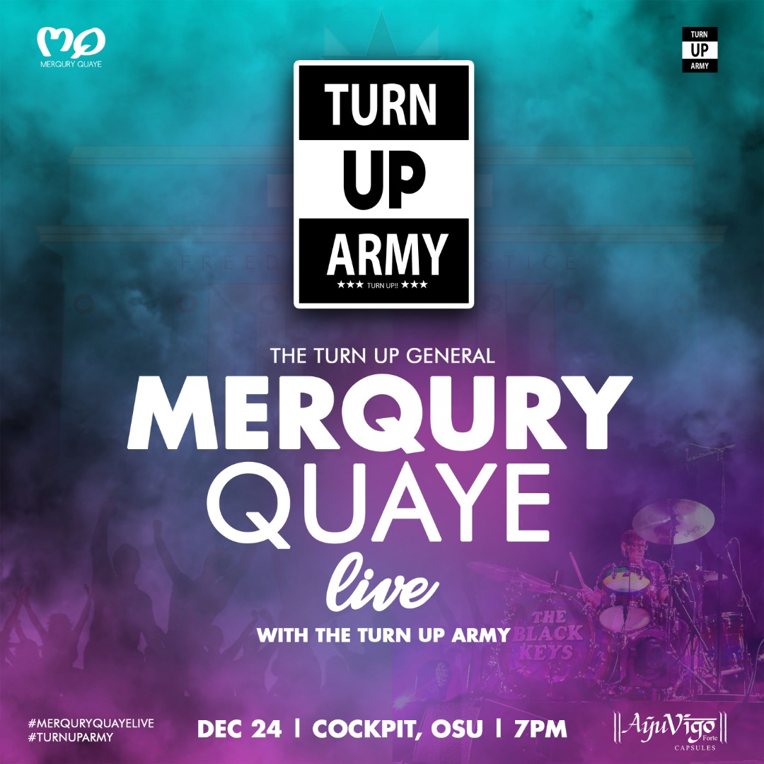 Don't be left out in the official Christmas Party with the TurnUpArmy General @merquryquaye and his sojas inside cockpit OSU  #MerquryQuayeLive 🔥🔥🔥