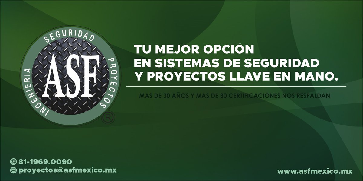 ASF México, somos la mejor opción en Sistemas de Seguridad Electrónica y de proyectos llave en mano. Para mas información: proyectos@asfmexico.mx asfmexico.mx