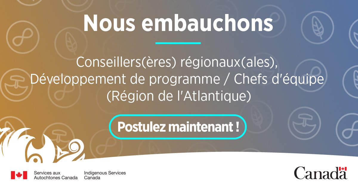 Affichage d’offre d'emploi : Conseillers régionaux en développement de programme/Chefs d’équipe dans la région de l’Atlantique
