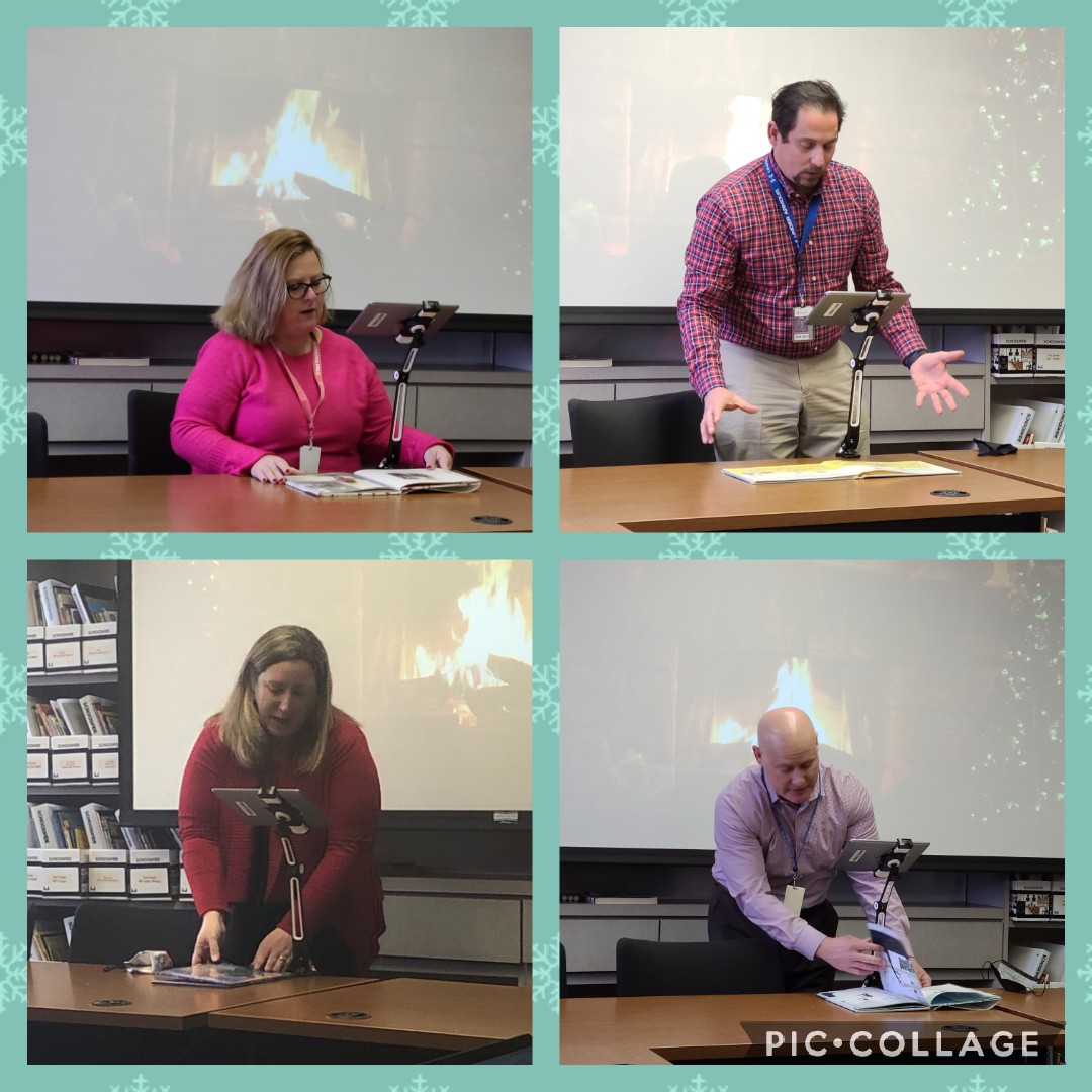 On the last day of learning before winter break, primary and intermediate students had some special guests do a winter read aloud! @LynnZeder @JennNichols012 @cbohula @DavidSnyder17 #osd135 #135learns