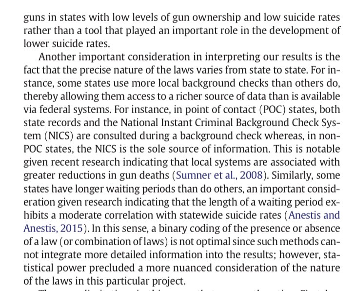 First up is a  study on firearm suicides and legislation. States with less handgun laws had more overall suicides. What legislation did they find was needed to address this? Background checks and waiting periods. implemented these laws decades ago. https://pubmed.ncbi.nlm.nih.gov/28455222/ 